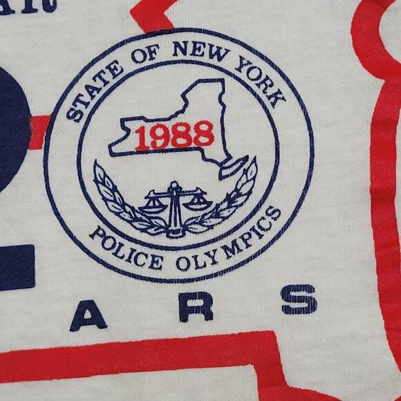 Vintage 1988 New-York Police-Olympics Shirt Medium 20x24 White - Picture 8 of 12